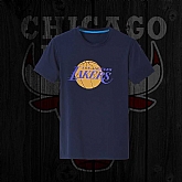 Men's Lakers Fresh Logo Navy Short Sleeve T-Shirt FengYun,baseball caps,new era cap wholesale,wholesale hats